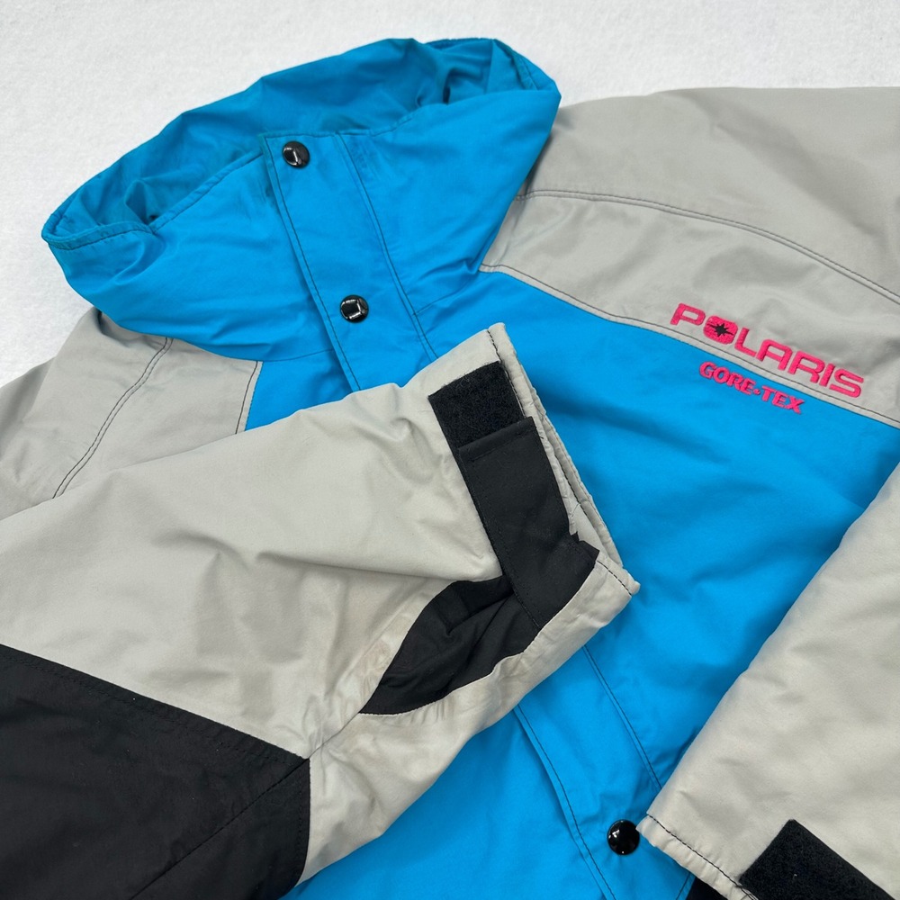 VTG Polaris Gore-Tex Snow Jacket Mens 2XL 3XL Colorblock Blue Grey USA Made READ